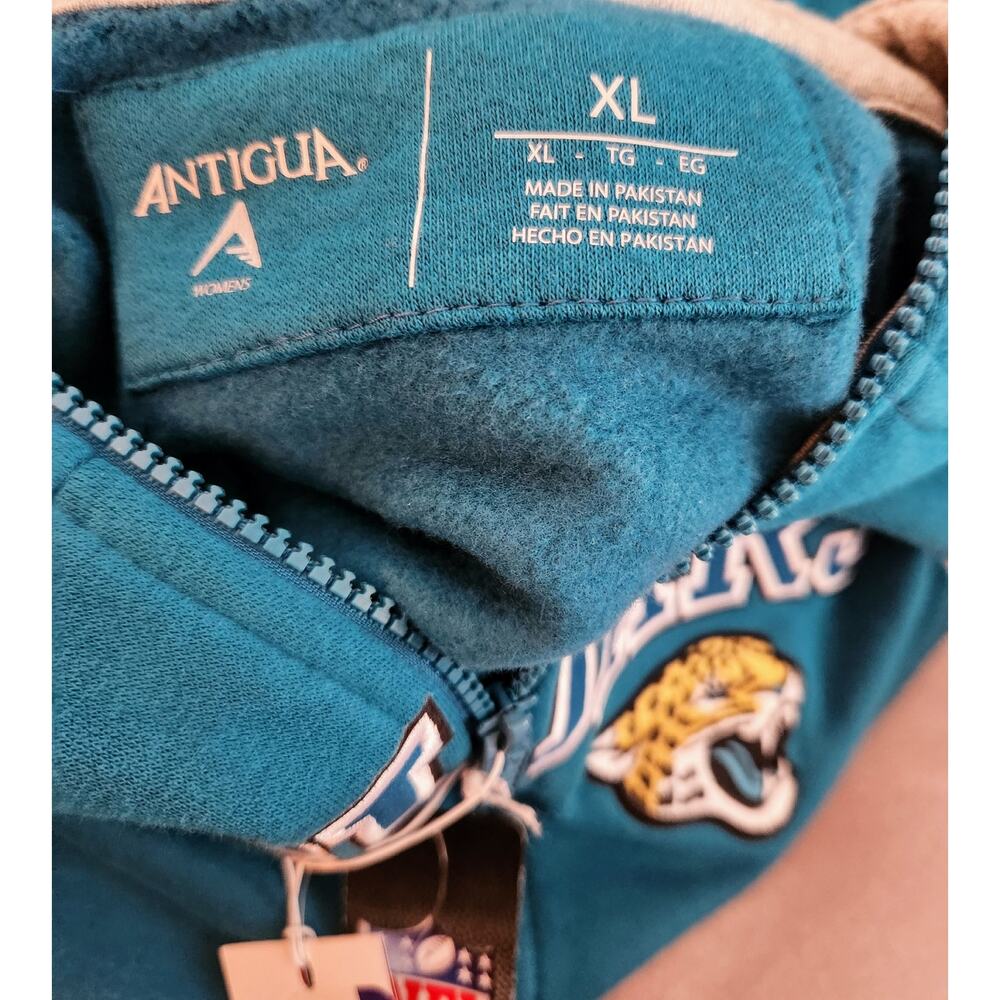 Antigua Women's XL Jacksonville Jaguars Teal Full-Zip Hoodie - Picture 4 of 4